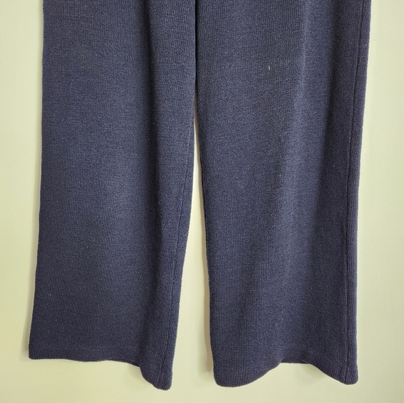 St. John Basics Navy Blue Santana Knit Pull On Straight Leg Trouser Pants Sz 10 - Picture 4 of 13